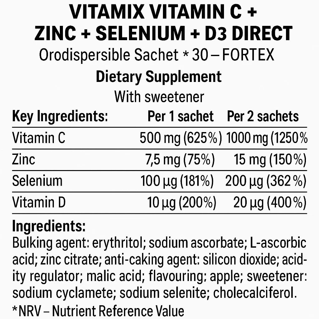 VITAMIX Vitamin C + Zinc + Selenium + D3 Direct - 30 Sachets