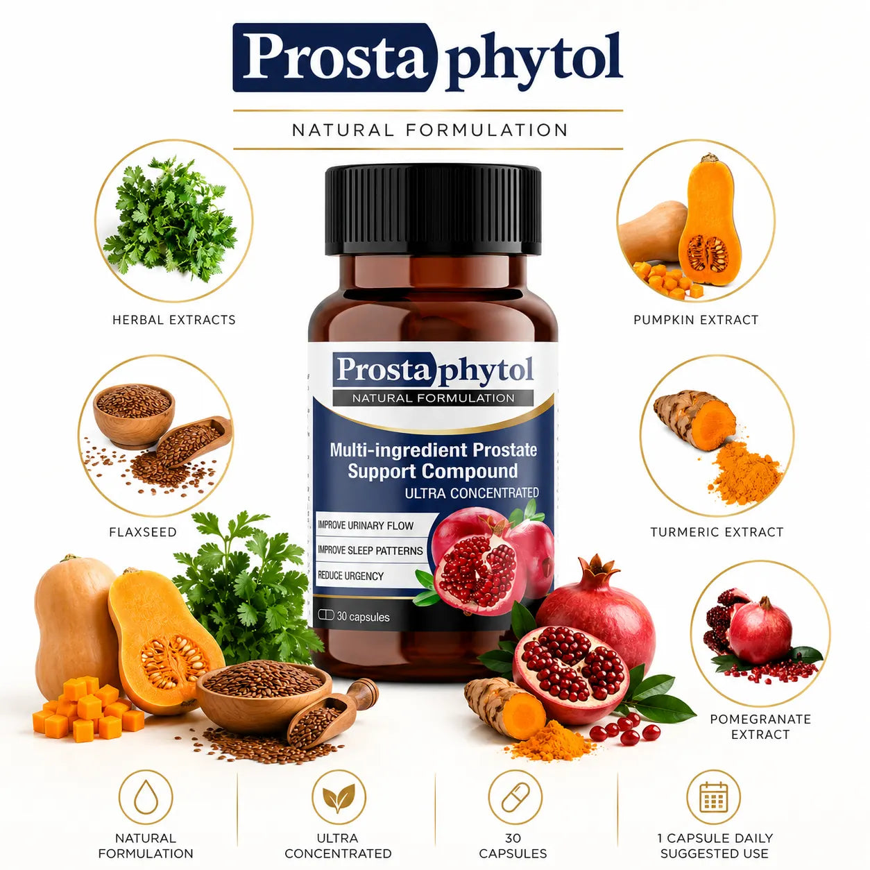 Prostaphytol men's wellness food supplement 30 capsules