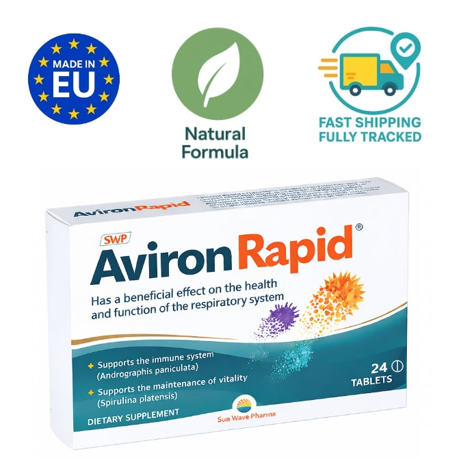 Aviron Rapid dietary supplement with made in EU natural formula and fully tracked fast shipping icons image